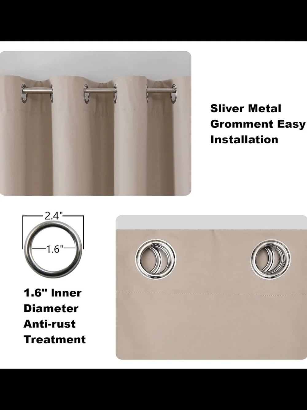 Airwill Grommet Blackout Curtains, Thermal Insulated - 52